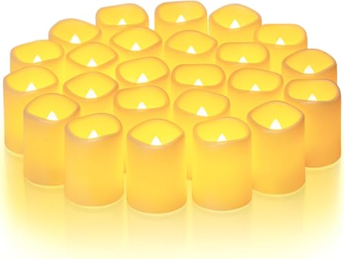 24Pack Flickering Flameless Votive Candles Battery Operated LED Tealight for Wedding Outdoor