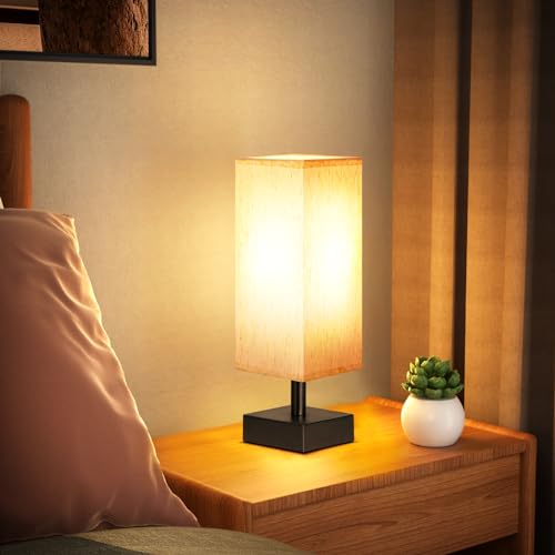 Small Table Lamp for Bedroom - Bedside Lamps for Nightstand, Minimalist Night Stand Light Lamp