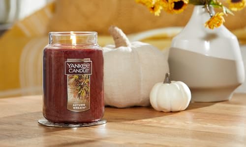 Candle Autumn Wreath Scented, Classic 22oz Large Jar Single Wick Aromatherapy Candle