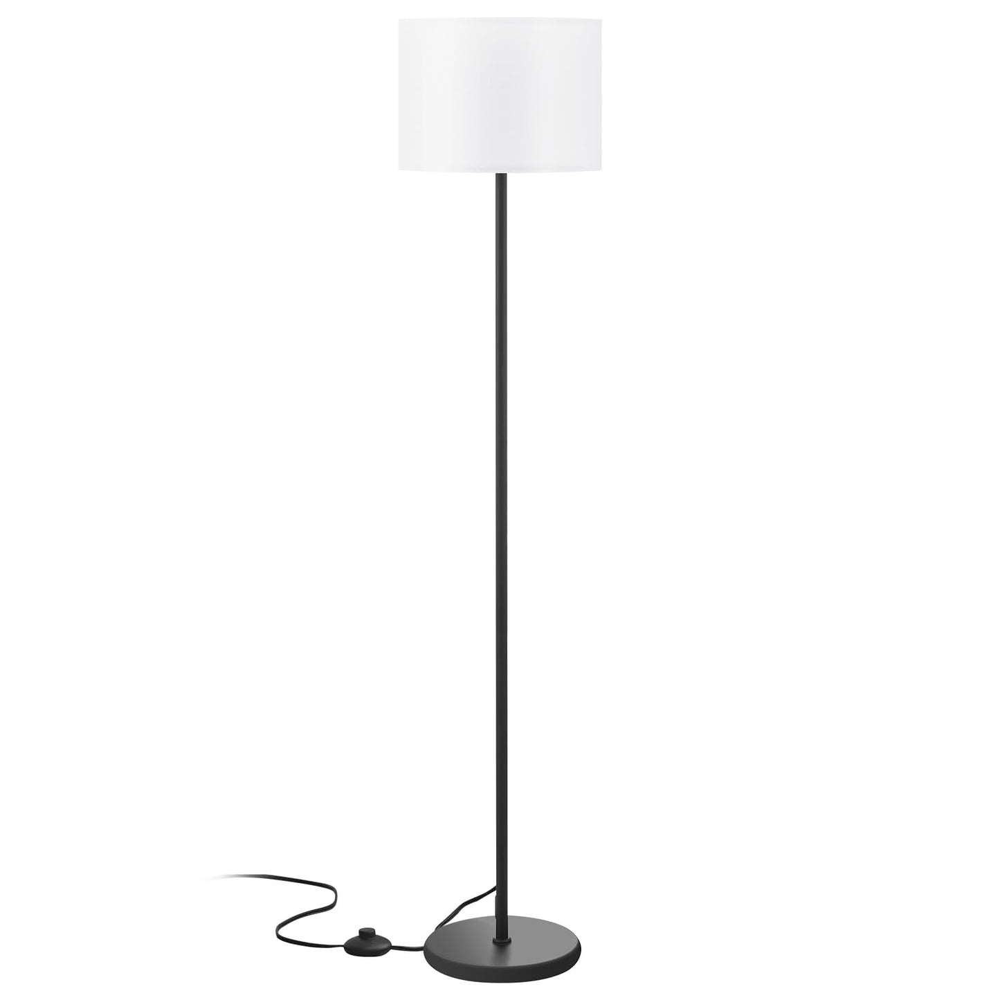 Modern Floor Lamp Simple Design with White Shade, Foot Pedal Switch 60