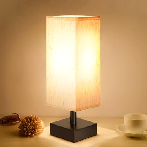 Small Table Lamp for Bedroom - Bedside Lamps for Nightstand, Minimalist Night Stand Light Lamp