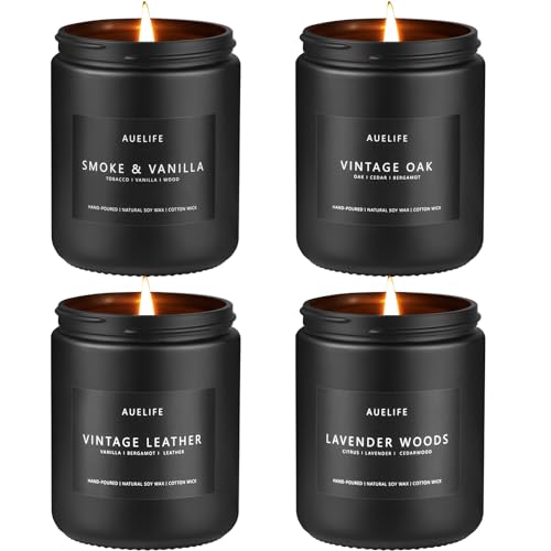 Scented Candles Set | Men Candle Se Gifts for Men - 4 Pack Men Candle Gifts Soy Candles