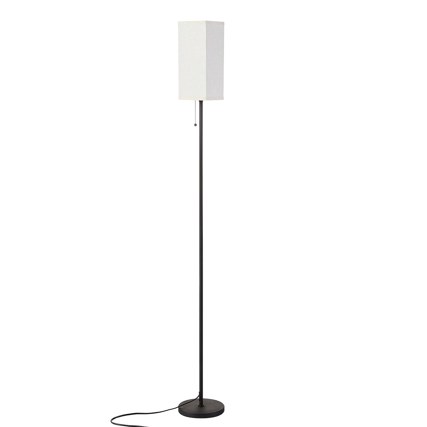 Tall Floor Lamp with Linen Shade 3 Color Temperature Black LED Bulbs