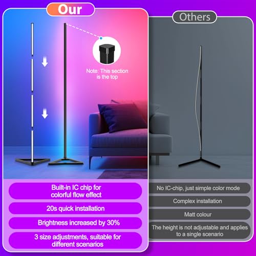 Floor Lamp,16 Million Colors LED Floor Lamps for Living Room with Music