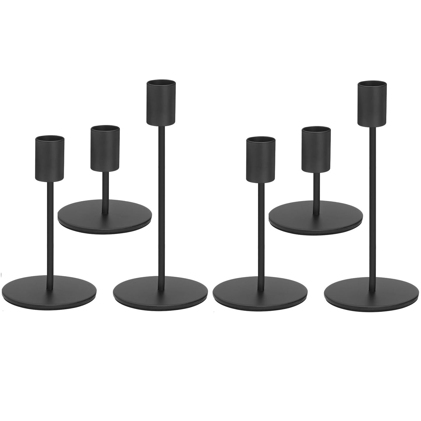 Set of 6 Black Candlestick Holders Black Candle Holder Black Taper Candle Holders Candle Holders Decorative