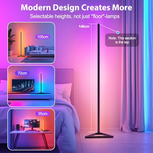 Floor Lamp,16 Million Colors LED Floor Lamps for Living Room with Music