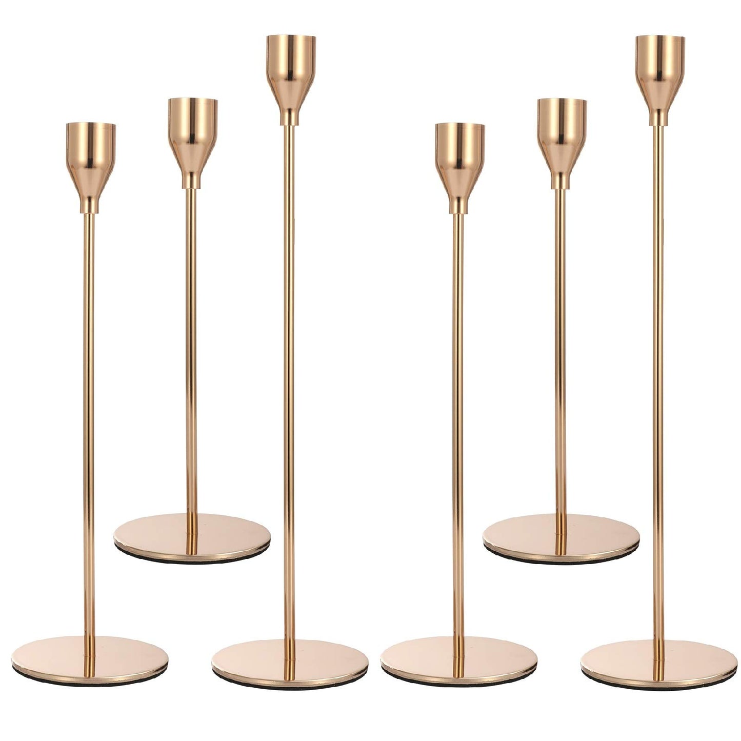 Set of 6 Gold Candlestick Holders Gold Candle Holder Taper Candle Holders Candle Holders