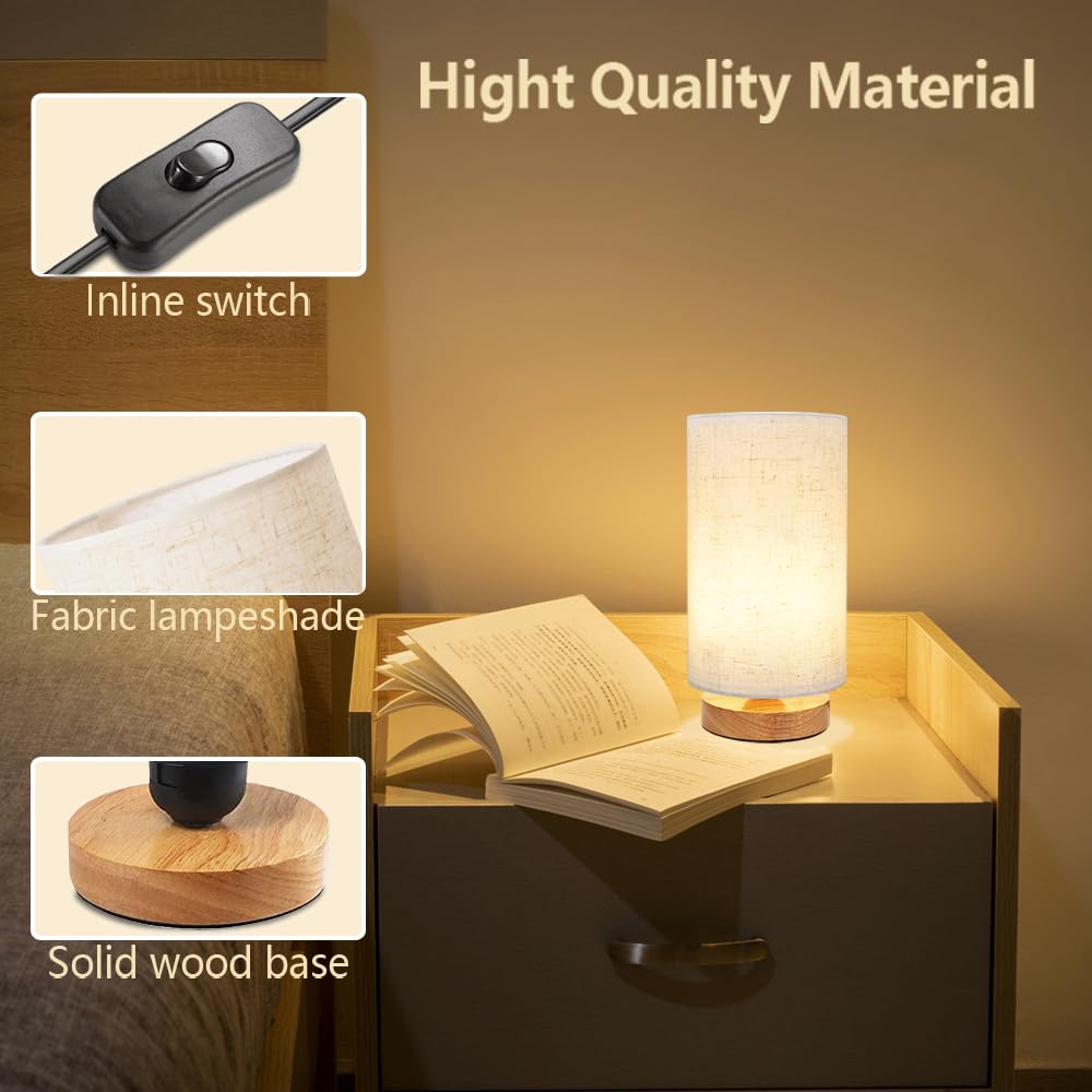 Table Lamp for Bedroom - Small Beside Lamps for Night Stands Home Office