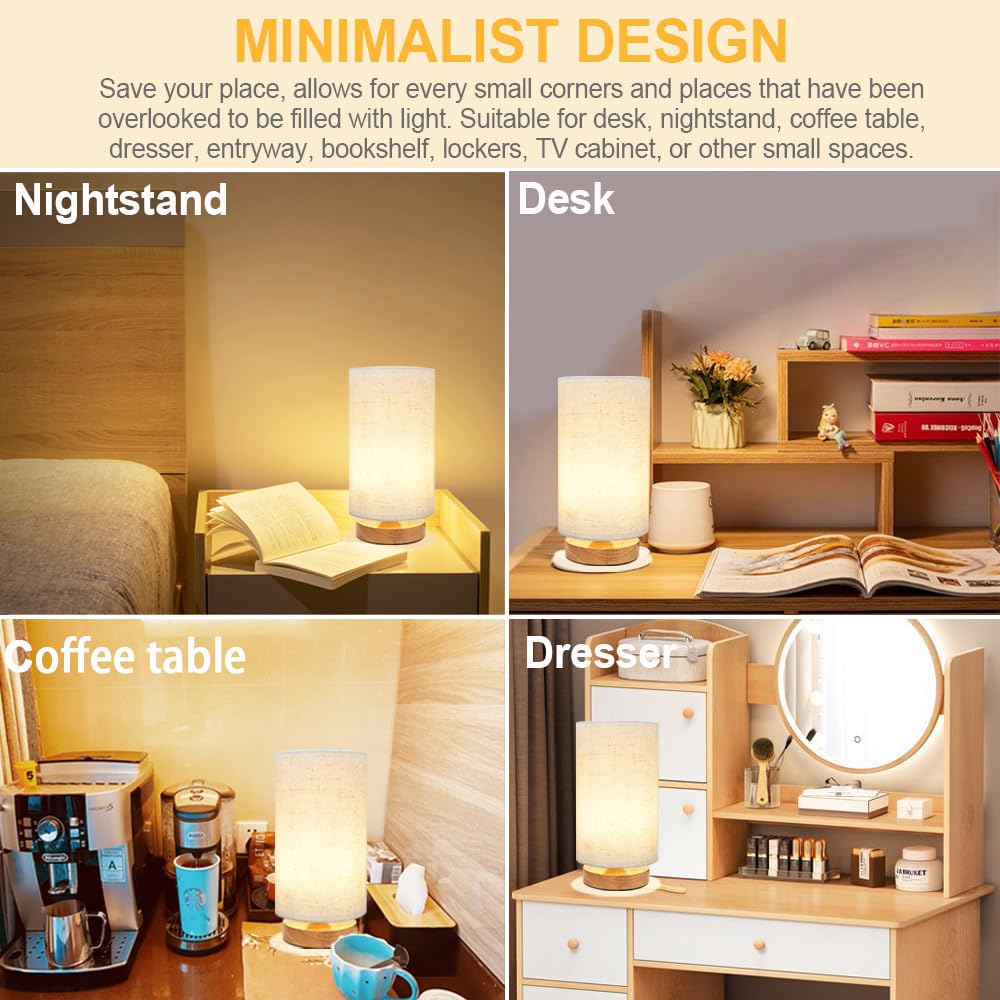 Table Lamp for Bedroom - Small Beside Lamps for Night Stands Home Office