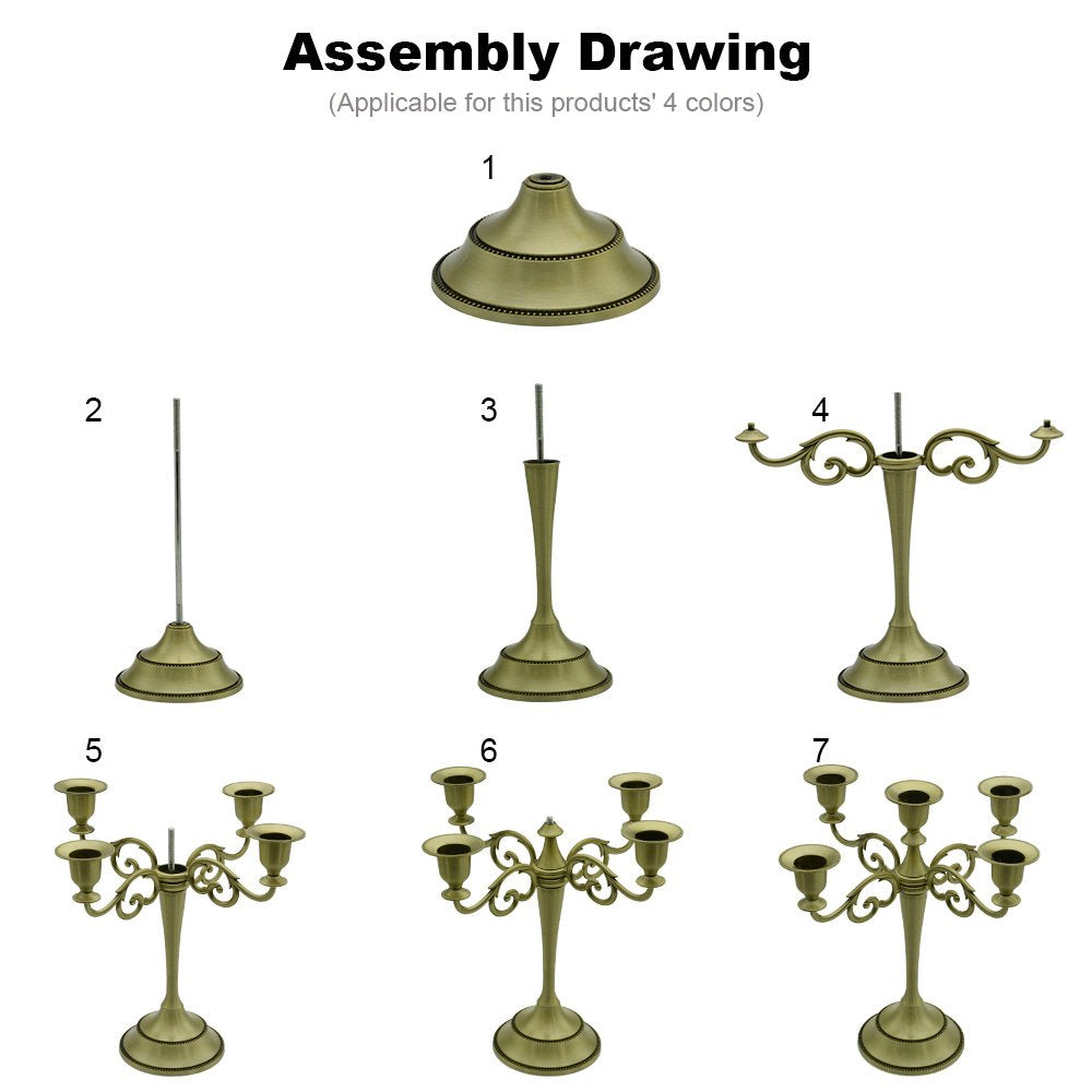 Metal Candelabra Candlestick Holders 10.24 inch Tall Candle Holder Wedding Event Candle Stand