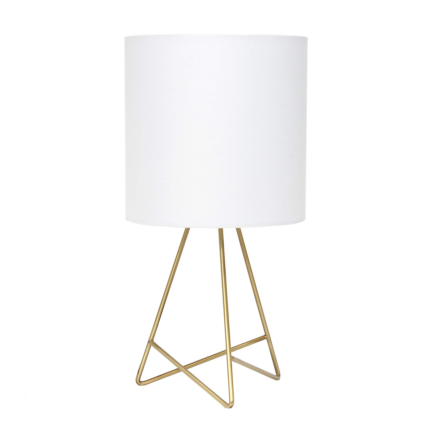 Simple Designs LT2066-GDW 13.5" Down to the Wire Metal Table Lamp with Fabric Shade