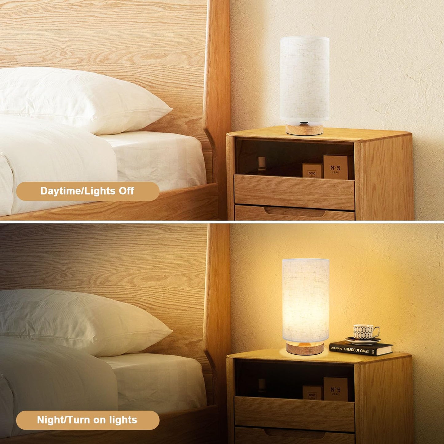 Table Lamp for Bedroom - Small Beside Lamps for Night Stands Home Office