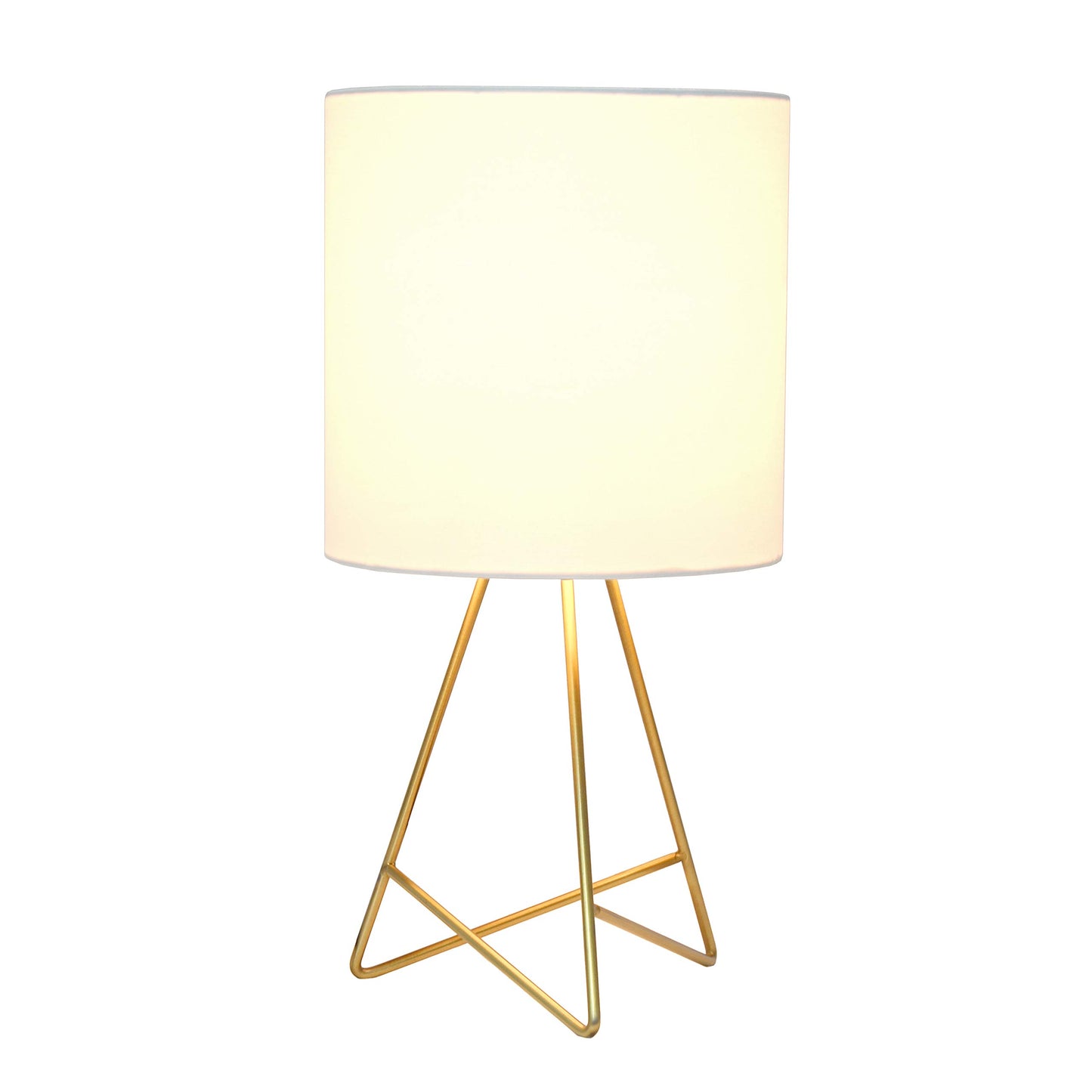 Simple Designs LT2066-GDW 13.5" Down to the Wire Metal Table Lamp with Fabric Shade