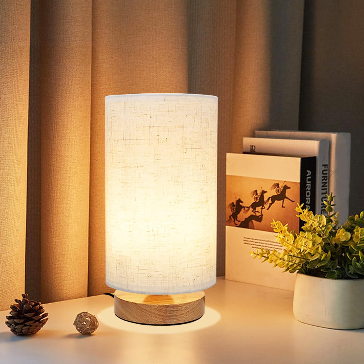 Table Lamp for Bedroom - Small Beside Lamps for Night Stands Home Office