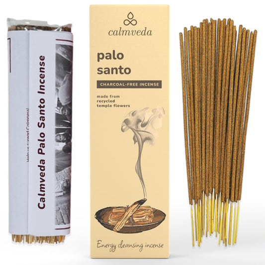 Santo Incense Sticks - 80 Charcoal Free Incense, Made from Upcycled Flowers