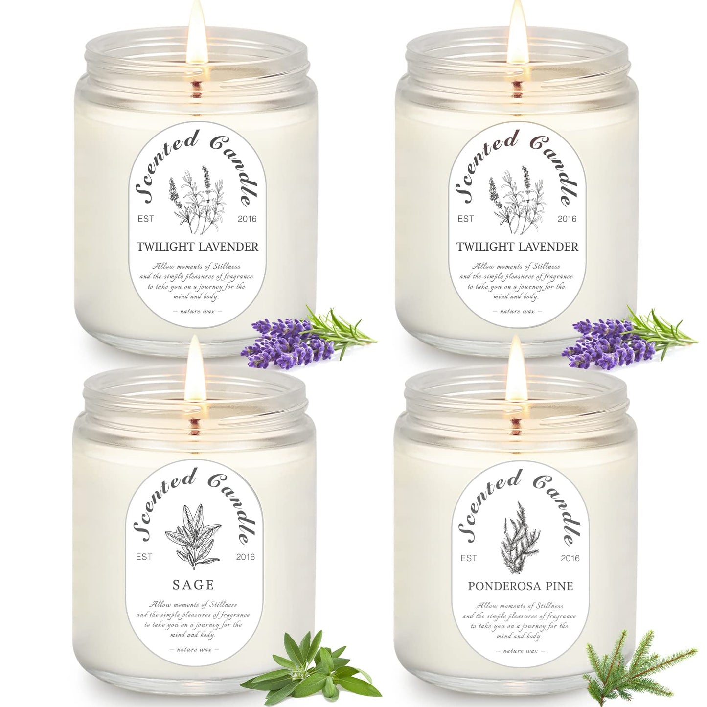 4 Pack Candles for Home Scented Jar Candles 28 oz 200 Hour Long Lasting Candles