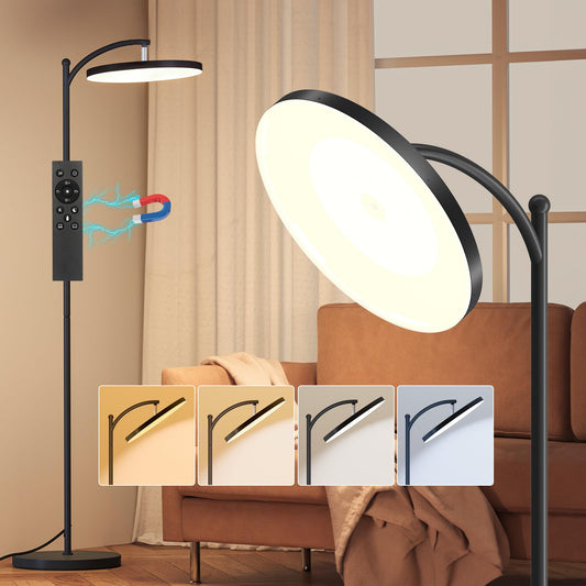 LED Floor Lamp, 32W Super Bright Arc Floor Lamp, 3000K-6000K Stepless