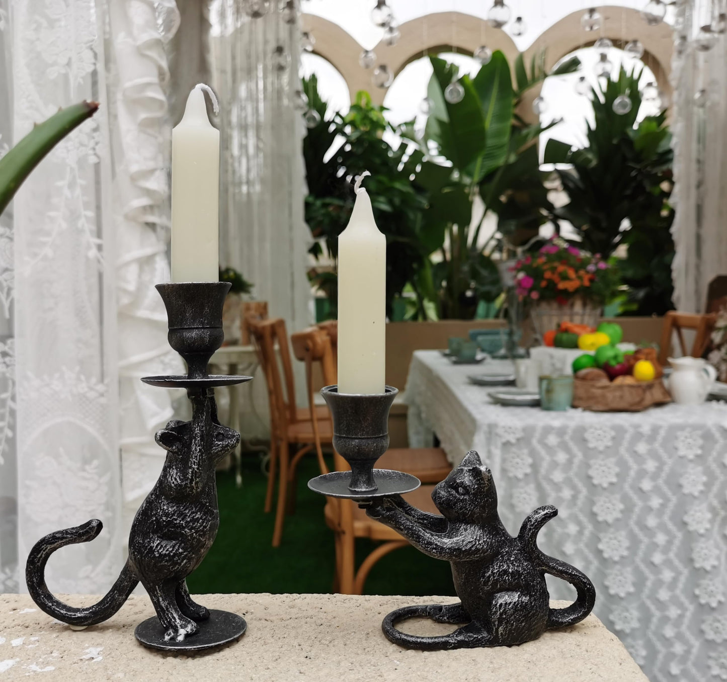 Taper Candle Holder - Cat Decor Candle Holder - Dog Decorative Candle Stand