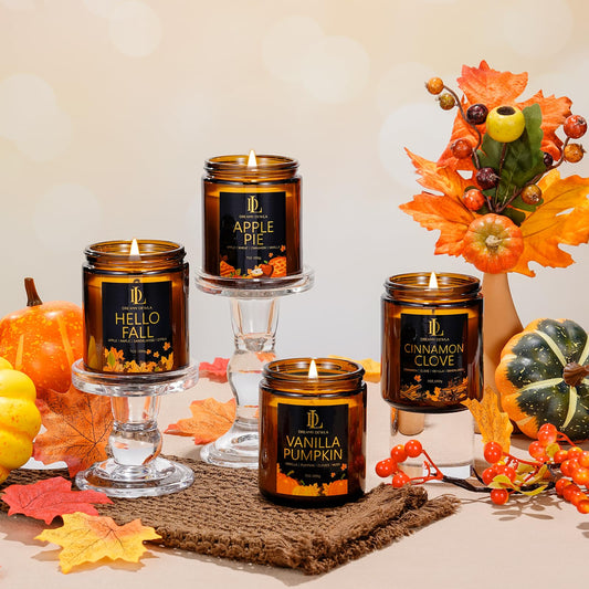 Fall Candle Set Fall Candles for Home Scented, 4 Pack Soy Candles for Autumn