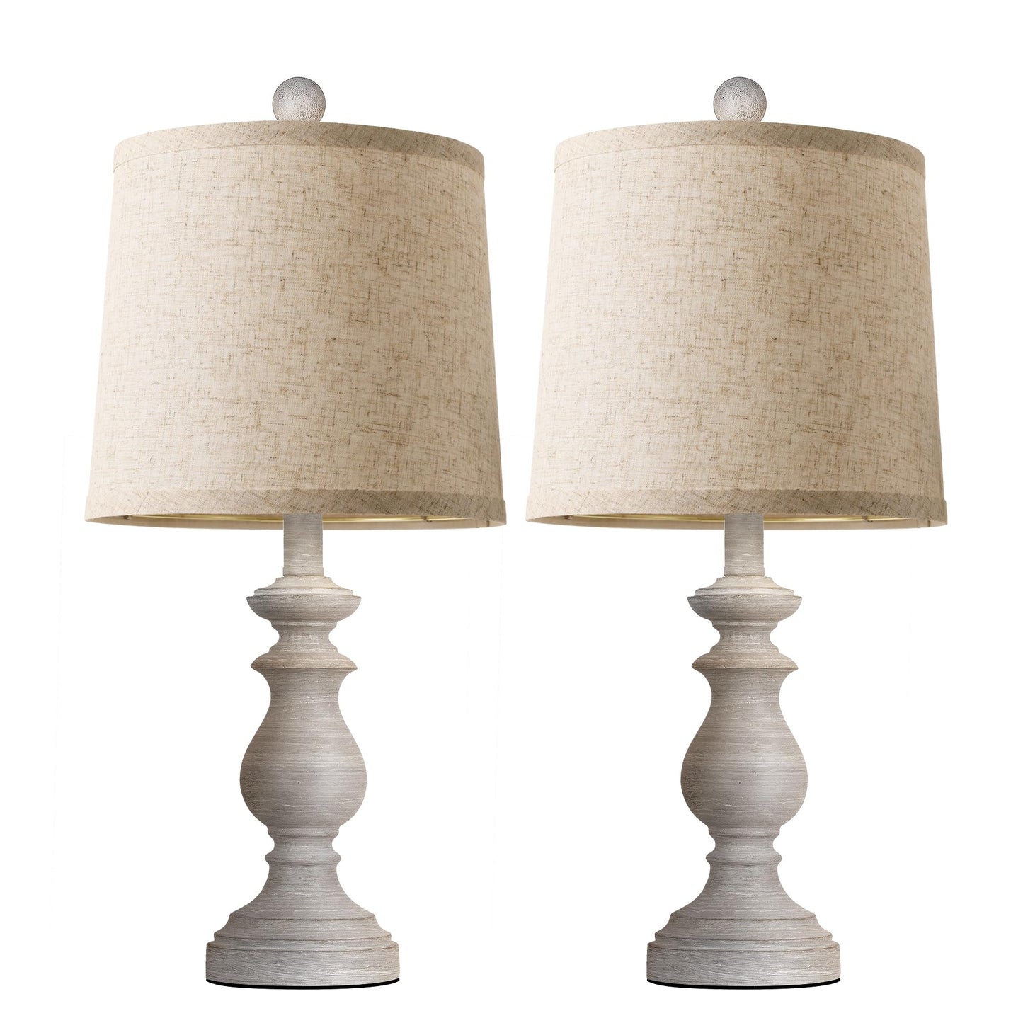 Traditional Table Lamp Set of 2, Rustic Farmhouse Table Lamps for Living Room Bedroom